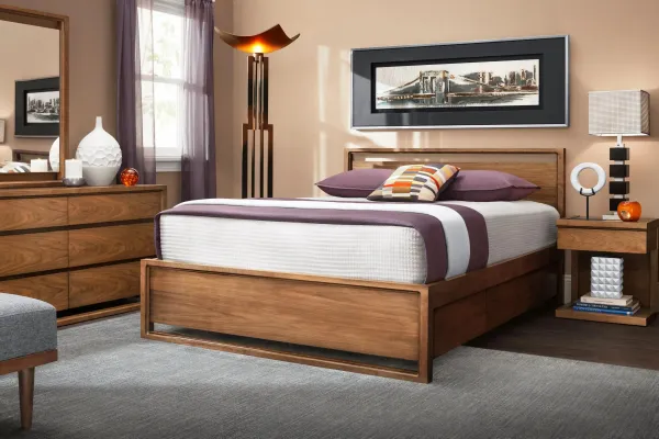 Aversa 4-pc. Bedroom Set w/ 1-side Storage Bed and 1-Drawer Nightstand