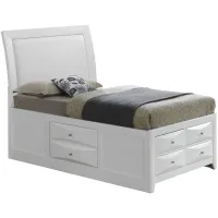 Marilla Upholstered Captain's Bed in White by Glory Furniture