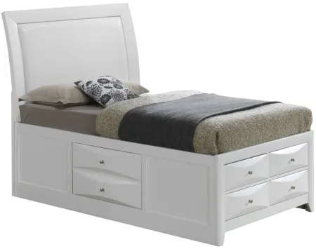 Marilla Upholstered Captain's Bed in White by Glory Furniture