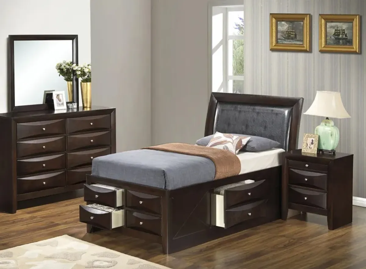 Marilla 4-pc. Upholstered Captain's Bedroom Set