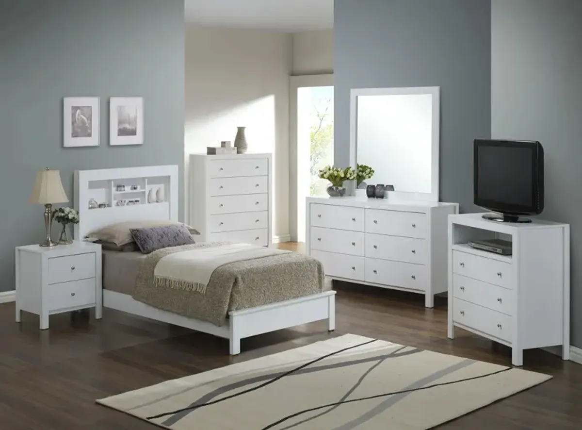 Burlington 4-pc. Bookcase Bedroom Set in White by Glory Furniture