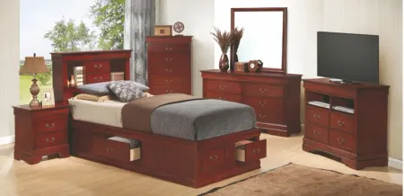 Rossie Captains Storage Bed in Cherry by Glory Furniture