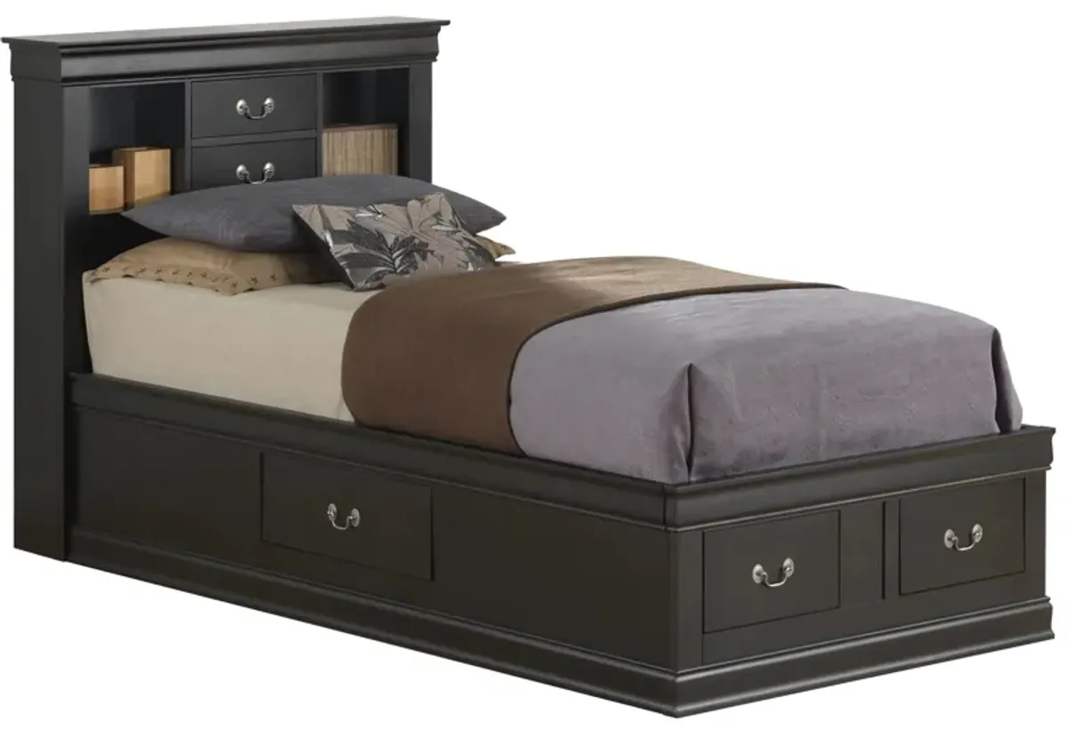 Rossie Captains Storage Bed in Black by Glory Furniture