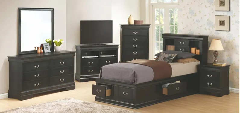 Rossie Captains Storage Bed in Black by Glory Furniture