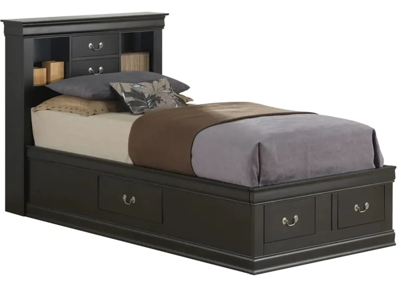 Rossie Captains Storage Bed in Black by Glory Furniture