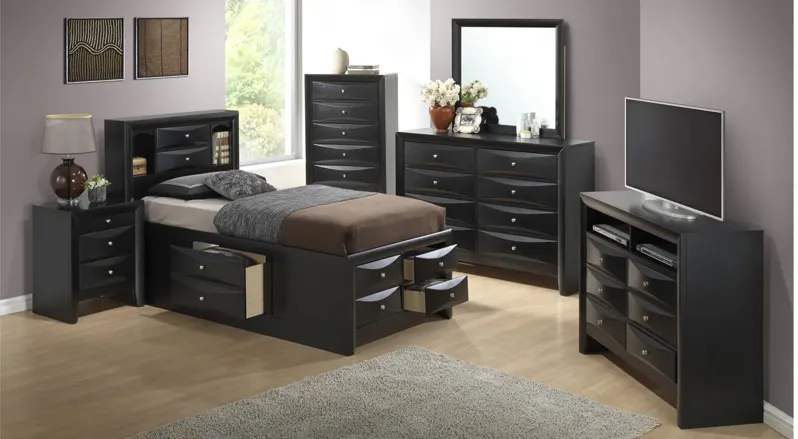 Marilla Captain's Bed in Black by Glory Furniture