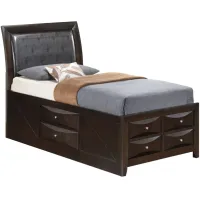 Marilla Upholstered Captain's Bed in Cappuccino by Glory Furniture