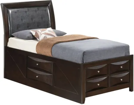 Marilla Upholstered Captain's Bed in Cappuccino by Glory Furniture