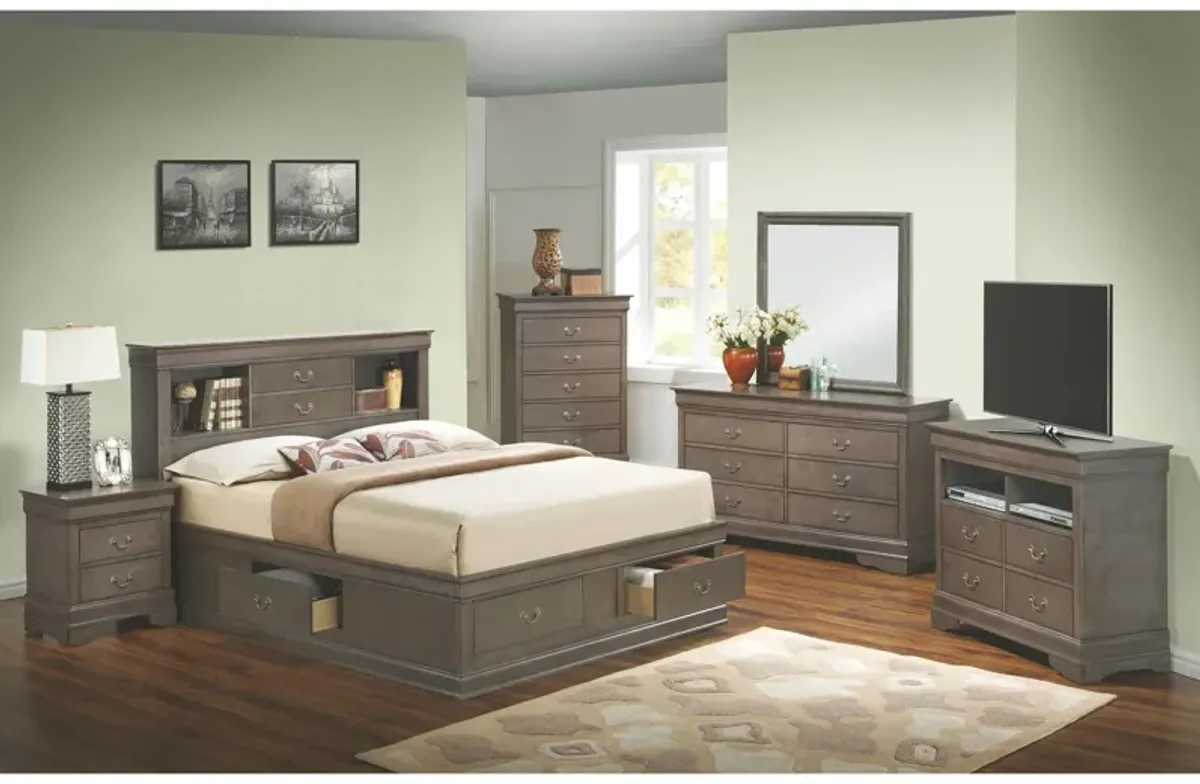 Rossie 4-pc. Storage Bedroom Set in Gray by Glory Furniture