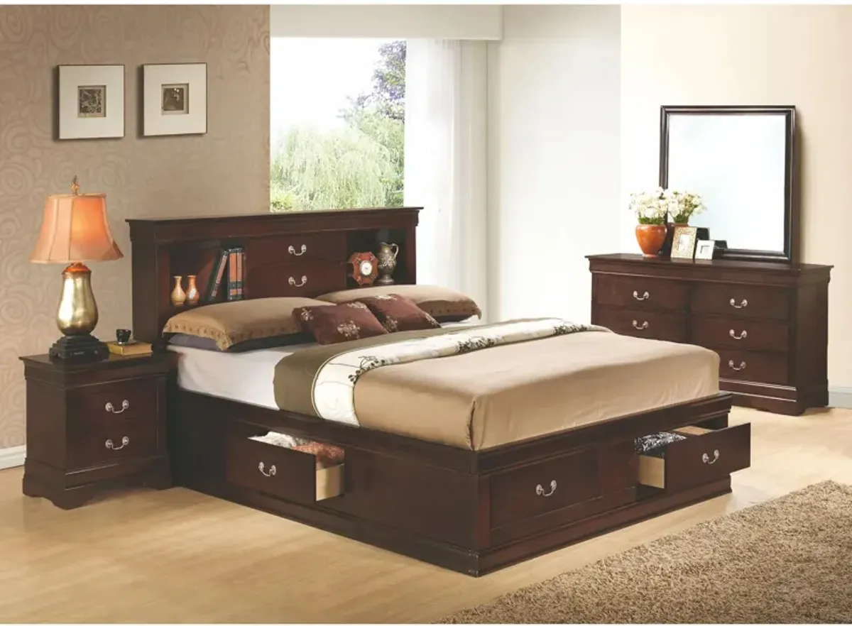 Rossie 4-pc. Storage Bedroom Set in Cappuccino by Glory Furniture