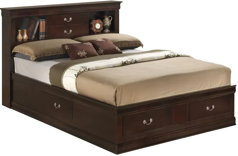 Rossie 4-pc. Storage Bedroom Set in Cappuccino by Glory Furniture