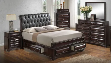Sarasota Upholstered Storage Bed in Cappuccino by Glory Furniture