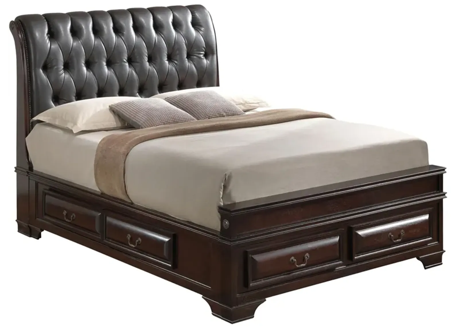 Sarasota Upholstered Storage Bed in Cappuccino by Glory Furniture