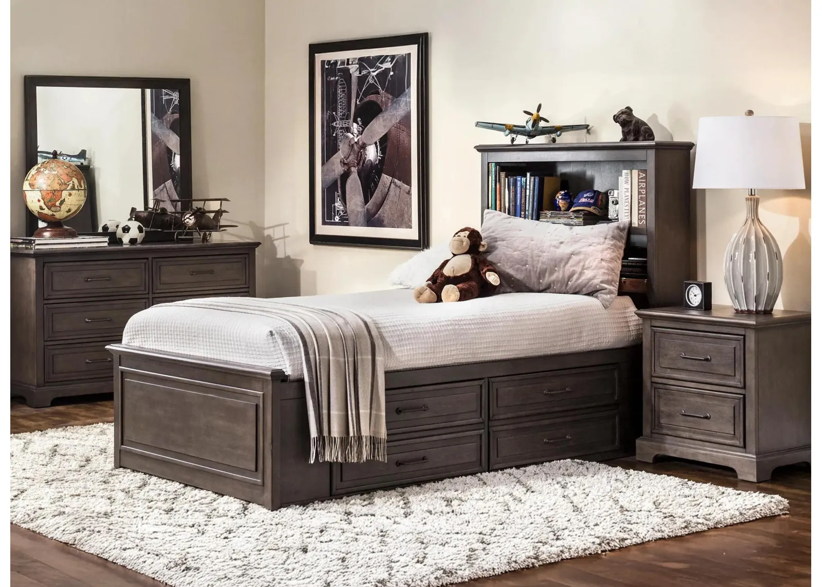 Kieran 4-pc. Bedroom Set with 2-Side Storage