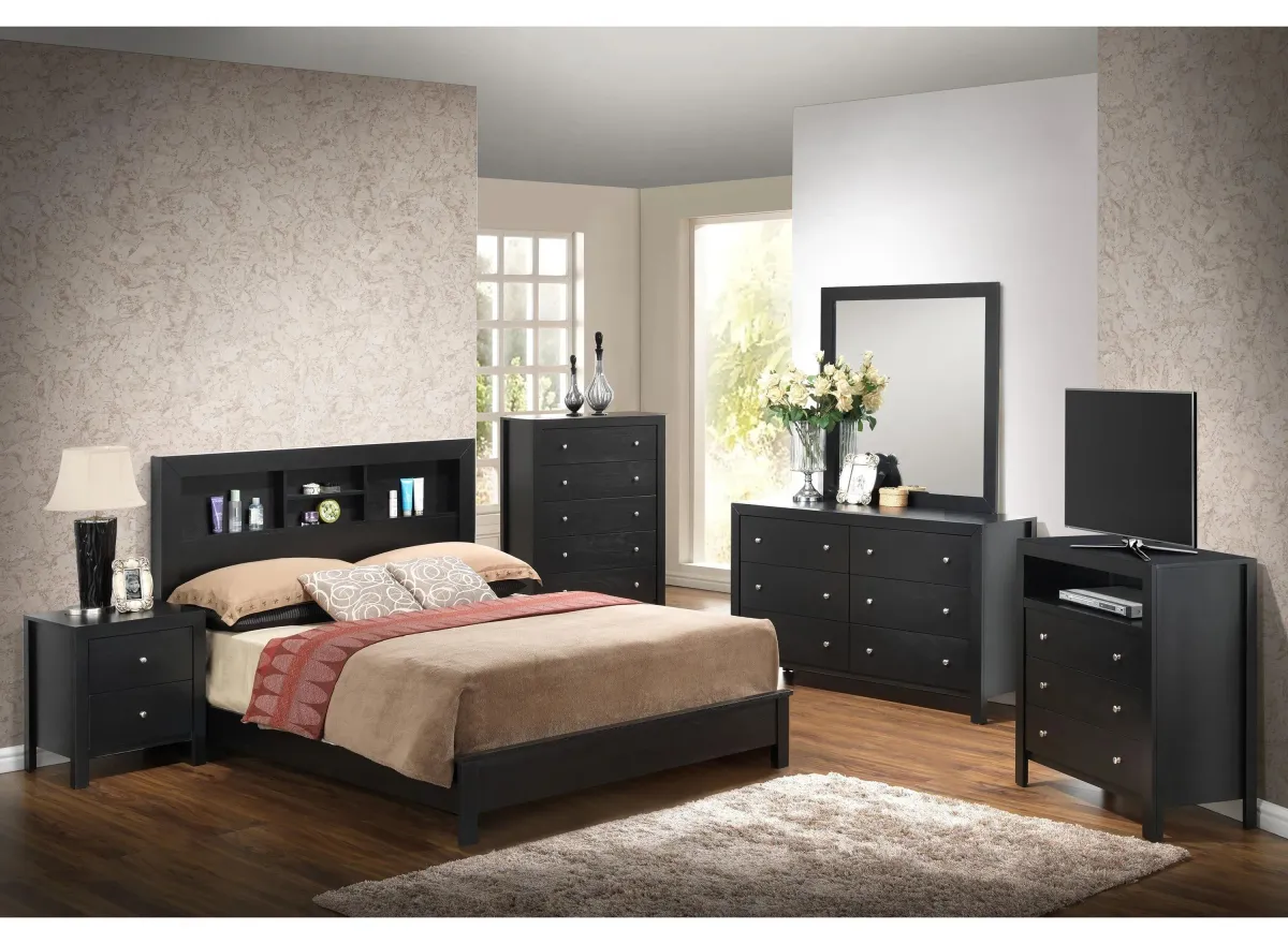 Burlington 4-pc. Bookcase Bedroom Set in Black by Glory Furniture