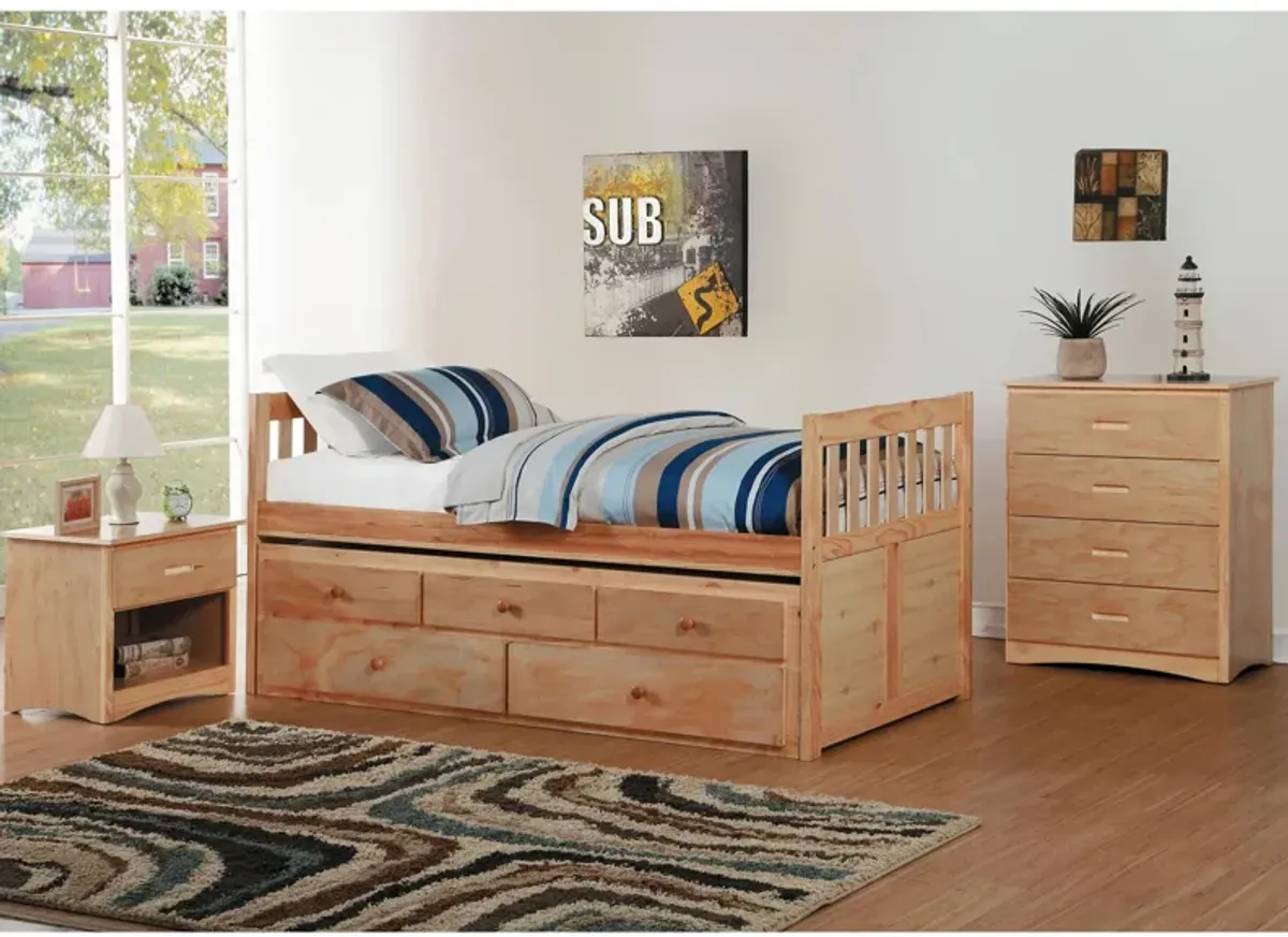 Carissa Trundle Bed With Storage in Natural by Homelegance