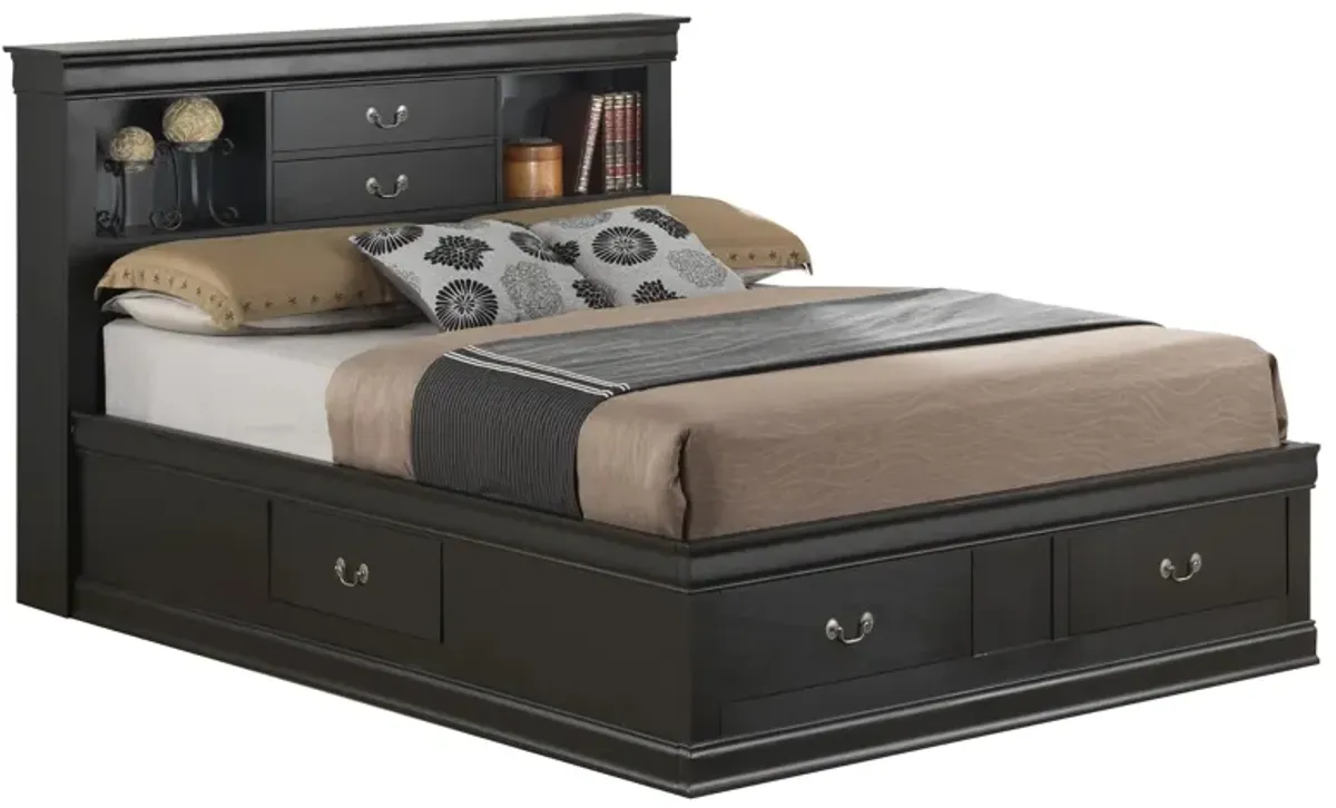 Rossie Captains Storage Bed in Black by Glory Furniture