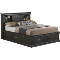 Rossie Captains Storage Bed in Black by Glory Furniture