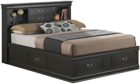 Rossie Captains Storage Bed in Black by Glory Furniture