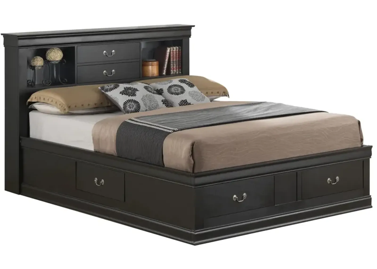 Rossie Captains Storage Bed in Black by Glory Furniture