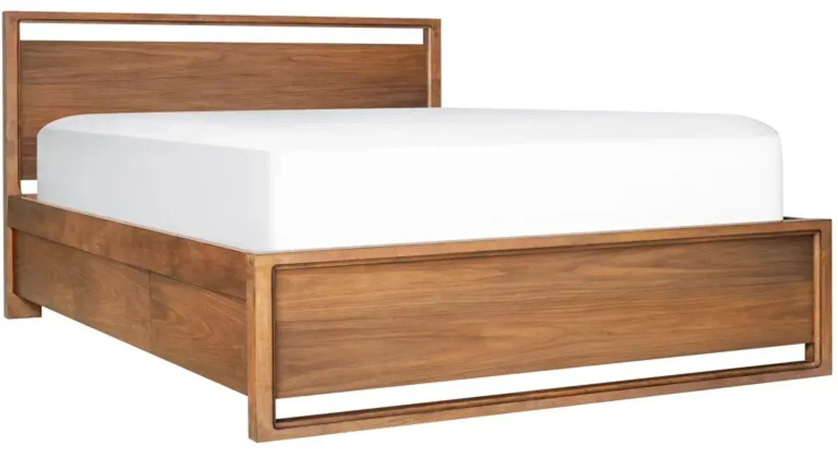 Aversa 2-sided Storage Bed in Light Cherry by Bellanest