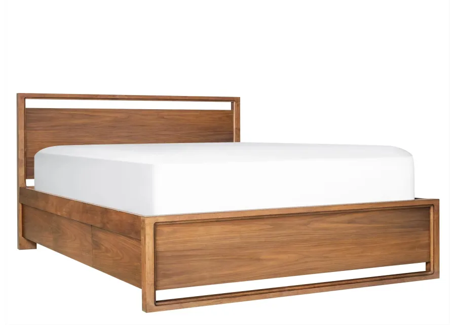 Aversa 2-sided Storage Bed in Light Cherry by Bellanest