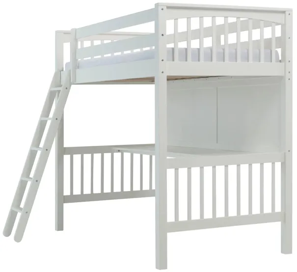 Jordan Loft Bed w/ Desk in White by Hillsdale Furniture