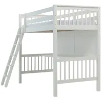 Jordan Loft Bed w/ Desk in White by Hillsdale Furniture