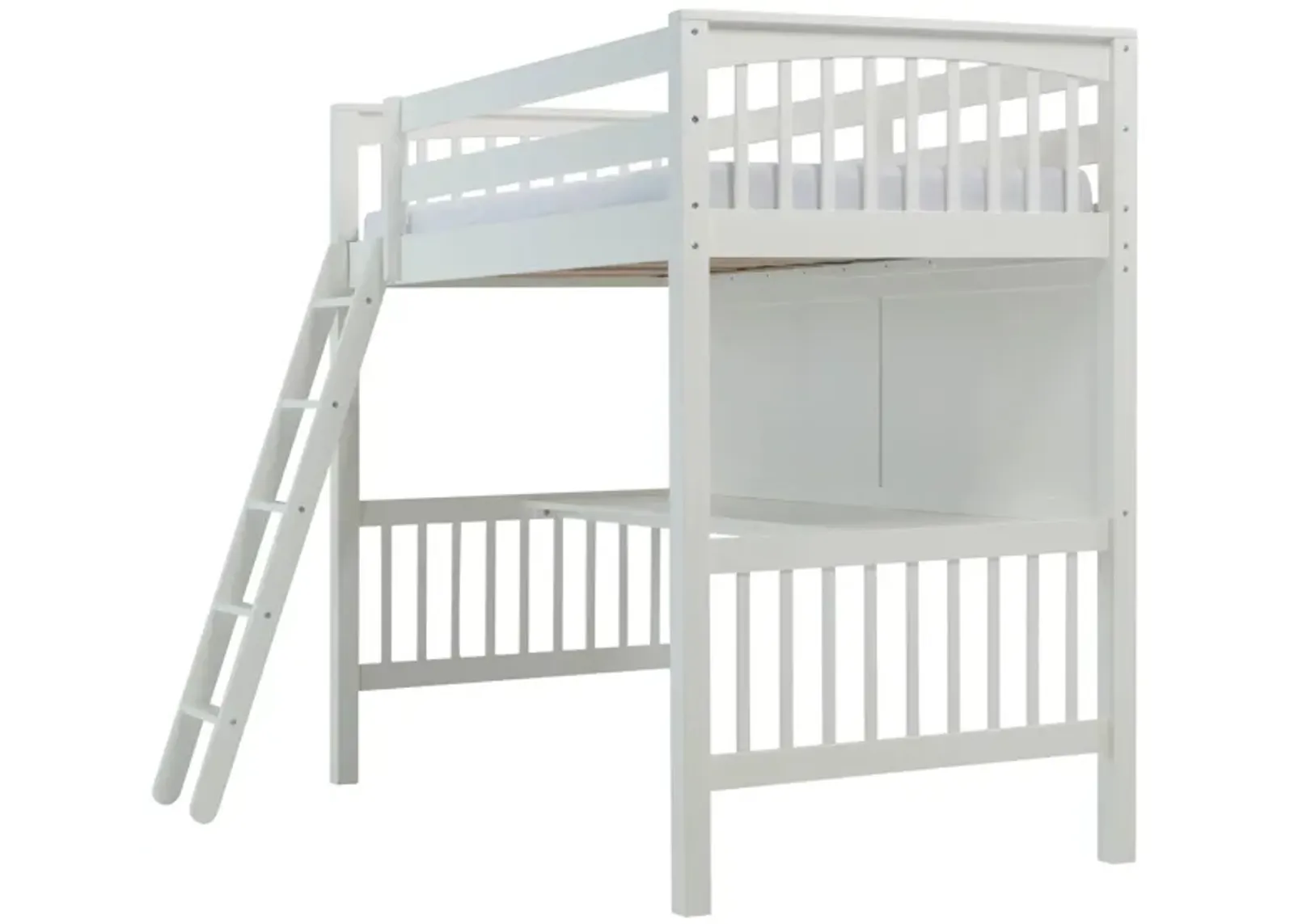 Jordan Loft Bed w/ Desk in White by Hillsdale Furniture