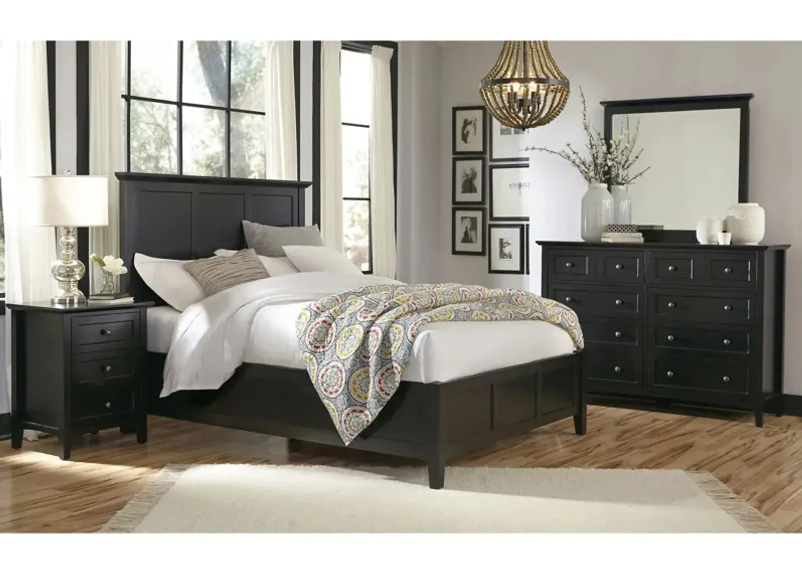 Tompkins 4-pc. Panel Bedroom Set in Black by Bellanest