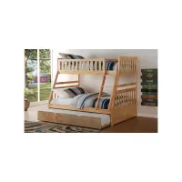 Carissa Twin Over Full Bunk Bed with Trundle in Natural by Homelegance