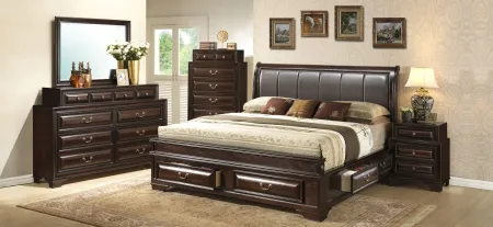 Sarasota Upholstered Storage Bed in Cappuccino by Glory Furniture