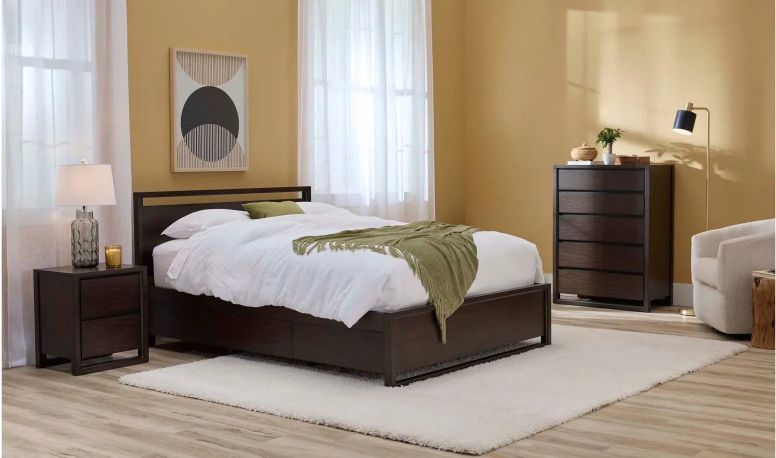 Aversa 1-side Storage Bed in Brown by Bellanest