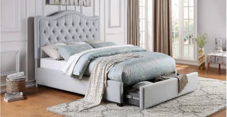 Aitana Platform Upholstered Storage Bed in Gray by Homelegance