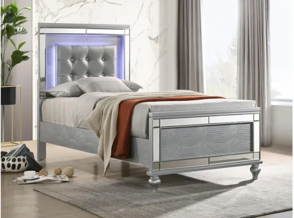 Valentino Upholstered Panel Bed w/ LED Lighting