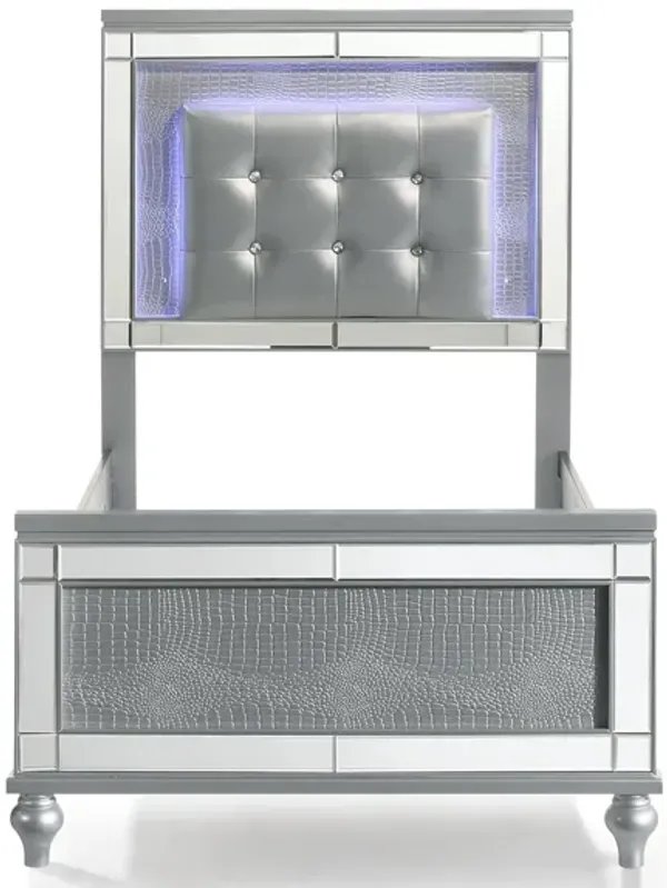 Valentino Upholstered Panel Bed w/ LED Lighting