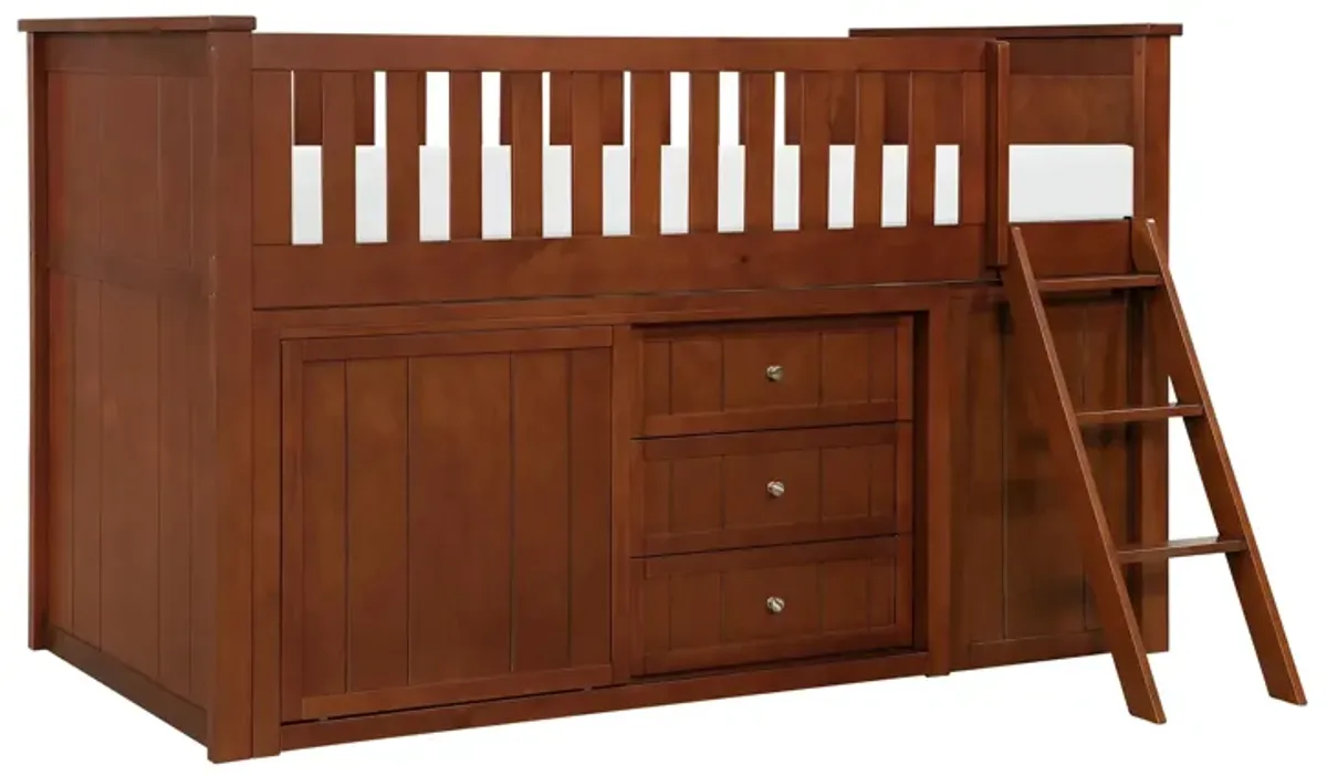 Belisar Low Loft Bunk with Bookcase and 2 Dressers