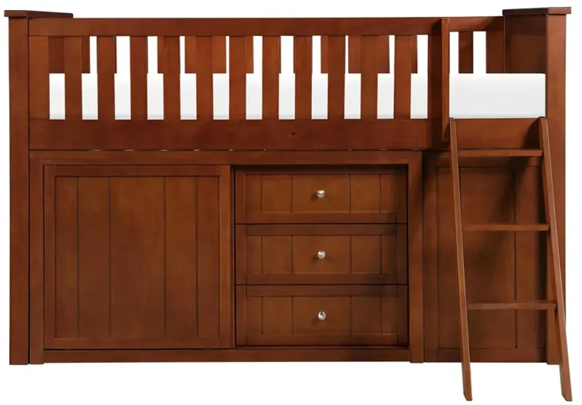Belisar Low Loft Bunk with Bookcase and 2 Dressers