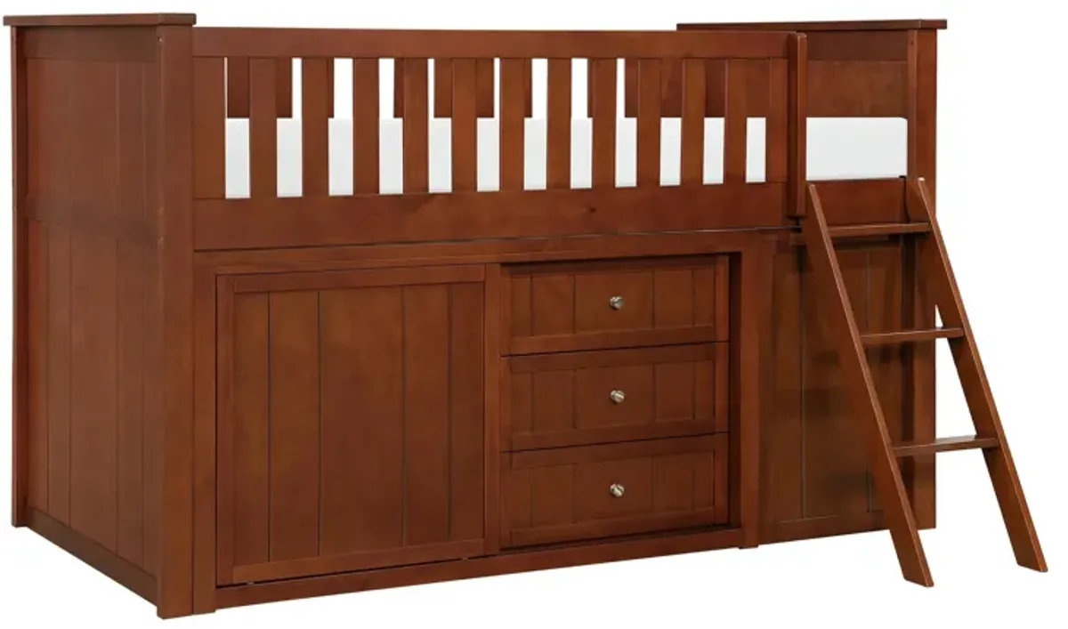 Belisar Low Loft Bunk with Bookcase and Dresser