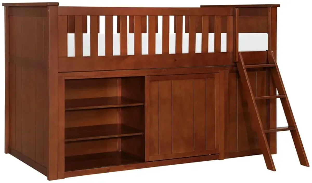 Belisar Low Loft Bunk with Bookcase and Dresser