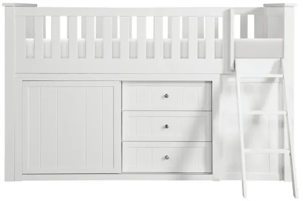 Belisar Low Loft Bunk with Bookcase and 2 Dressers