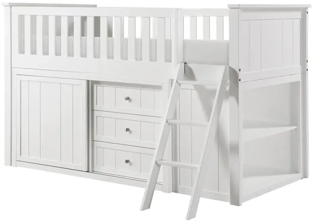 Carissa Low Loft Bunk with Bookcase and Dresser