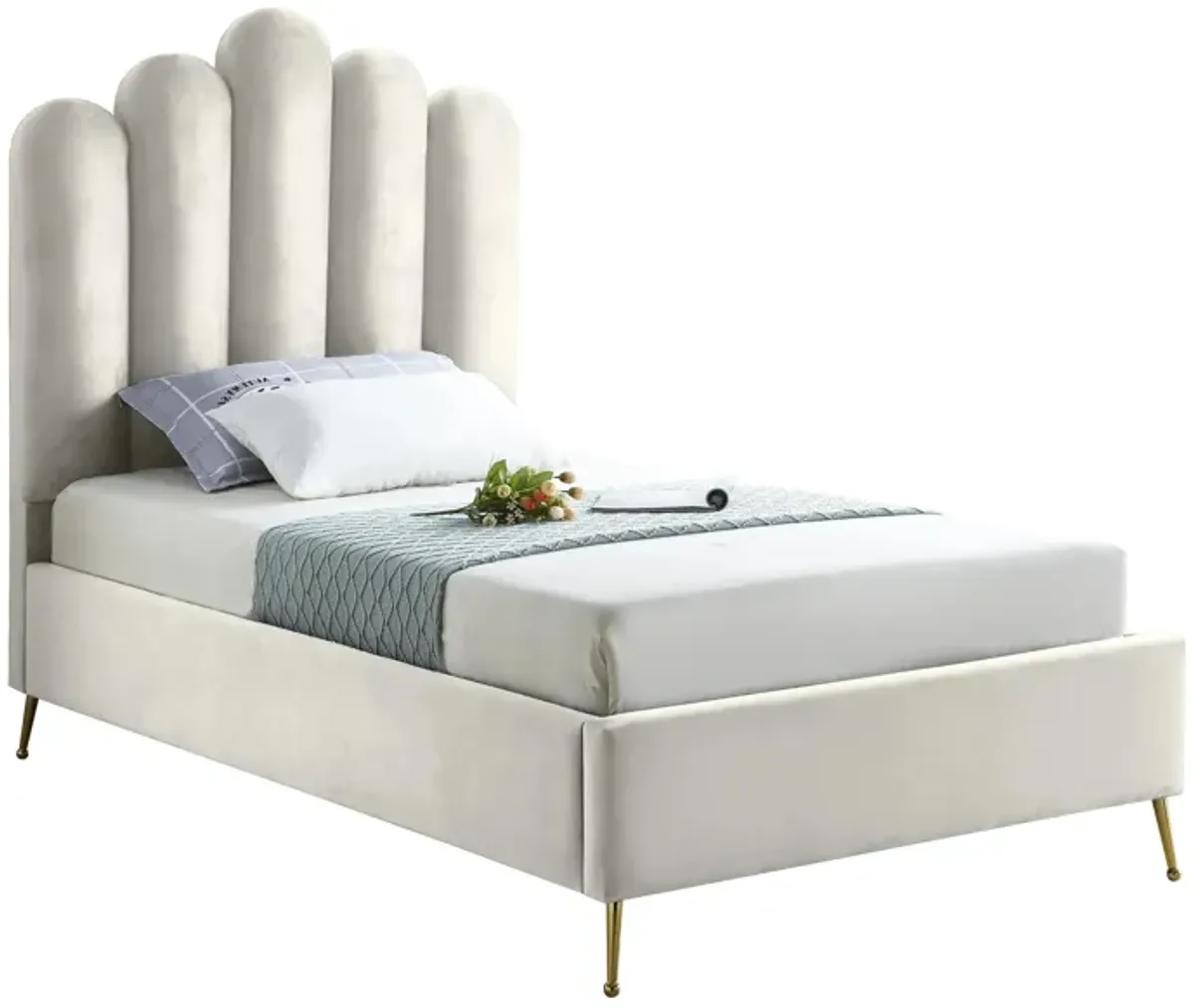 Lily Bed in Cream by Meridian Furniture