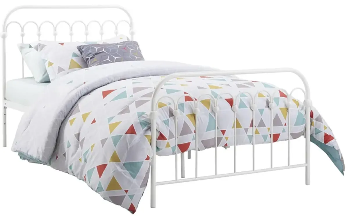 Bright Pop Twin Bed in Off White by DOREL HOME FURNISHINGS