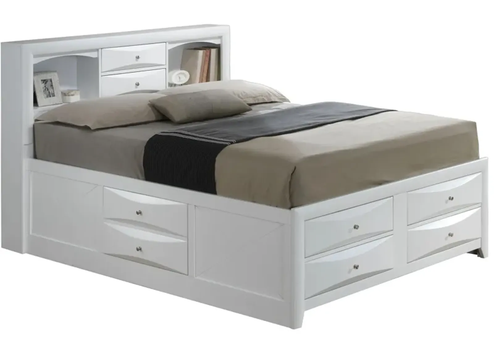 Marilla Captain's Bed in White by Glory Furniture