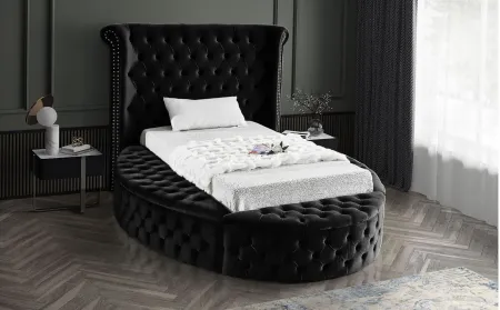 Luxus Twin Bed in Black by Meridian Furniture