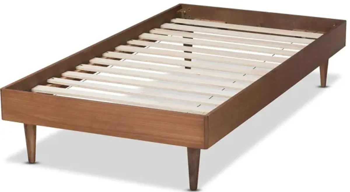 Rina Mid-Century Twin Size Platform Bed Frame