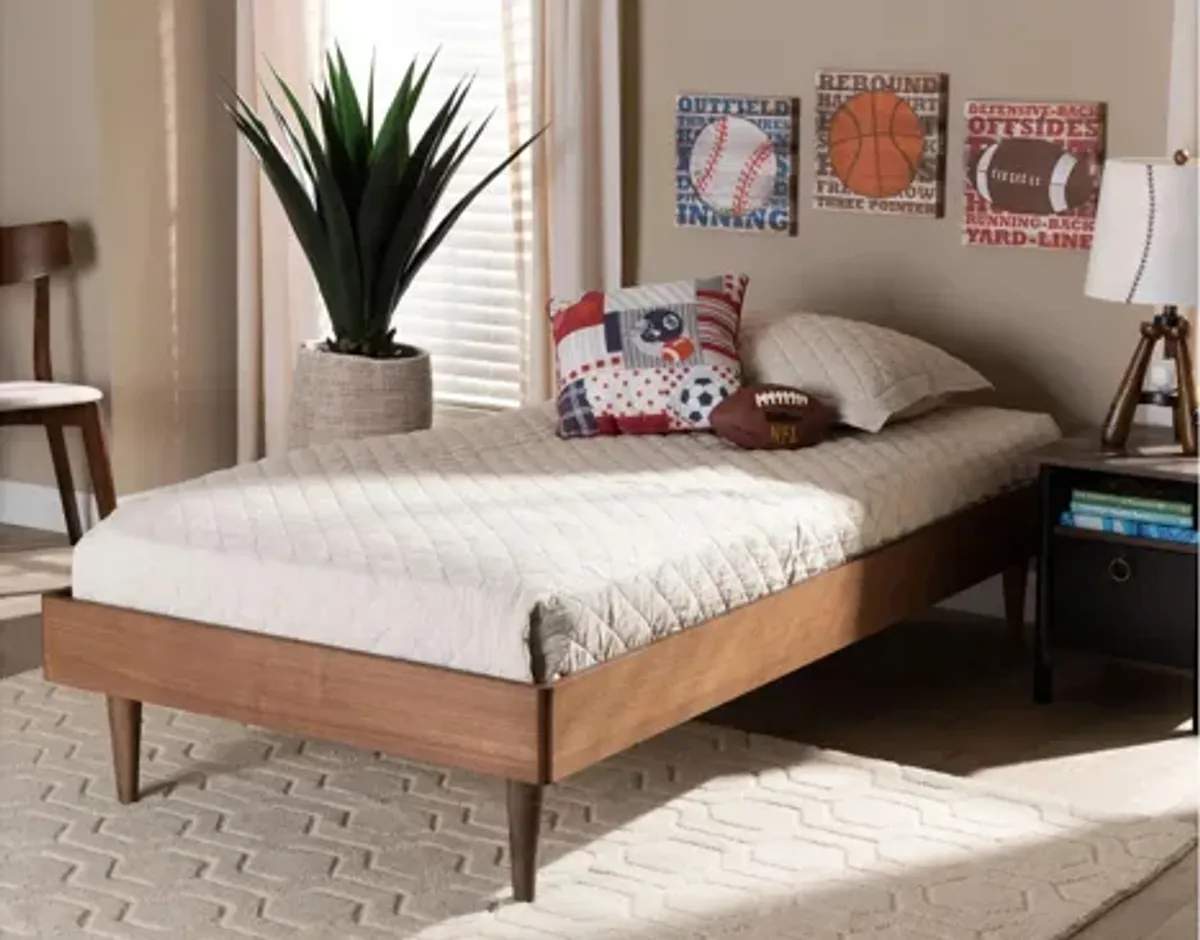 Rina Mid-Century Twin Size Platform Bed Frame