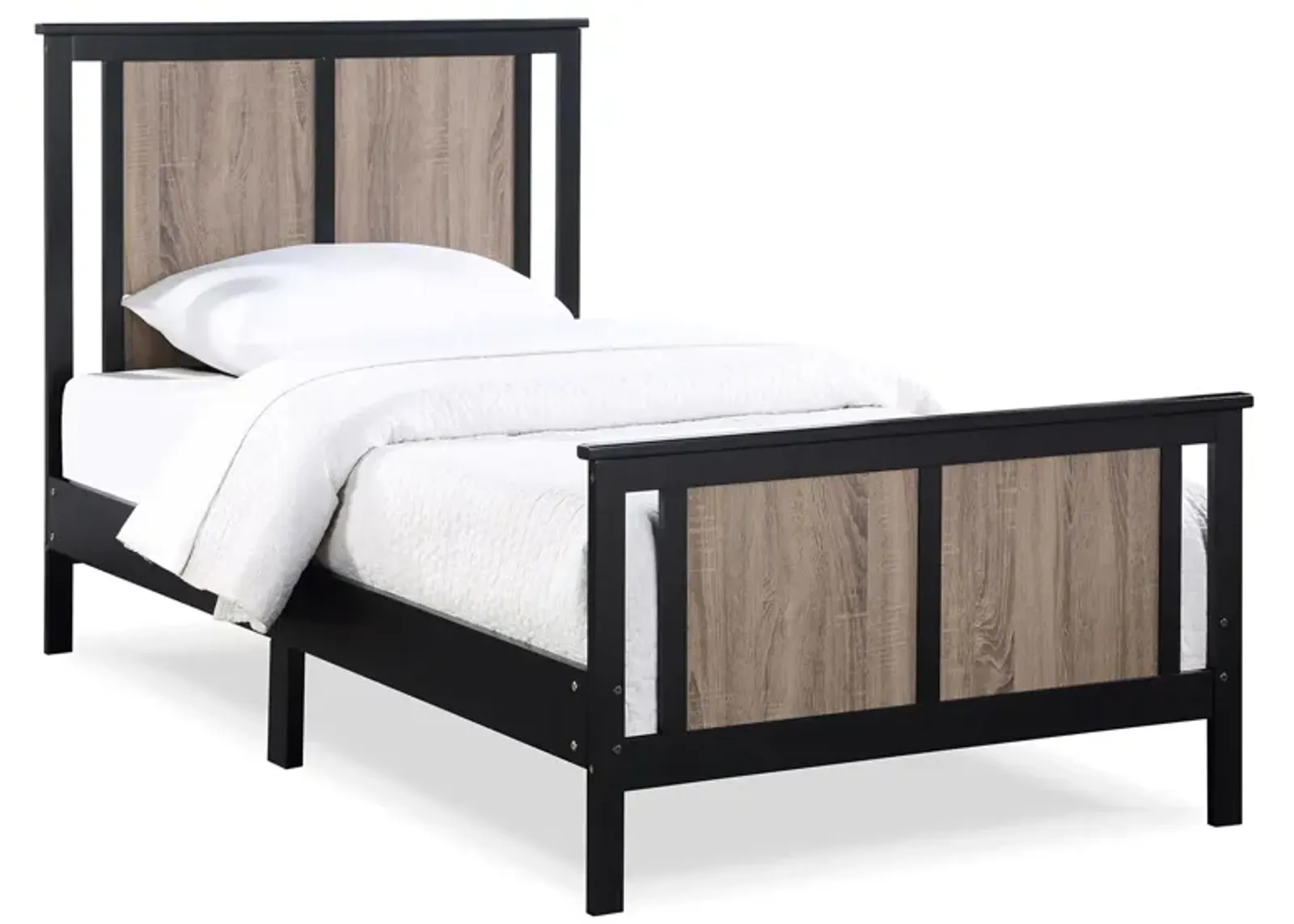 Connelly Twin Bed in Black/Vintage Walnut by Heritage Baby