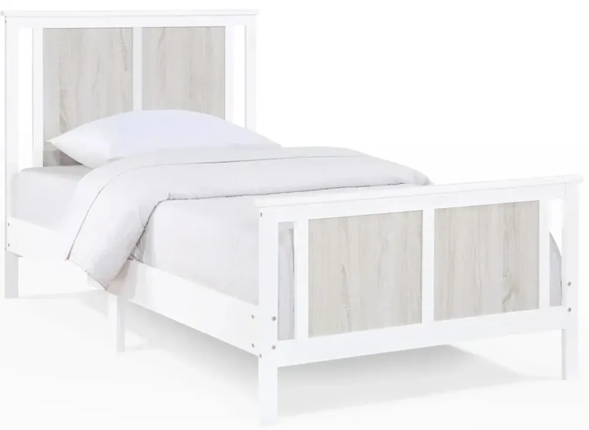 Connelly Twin Bed in White/Rockport Gray by Heritage Baby